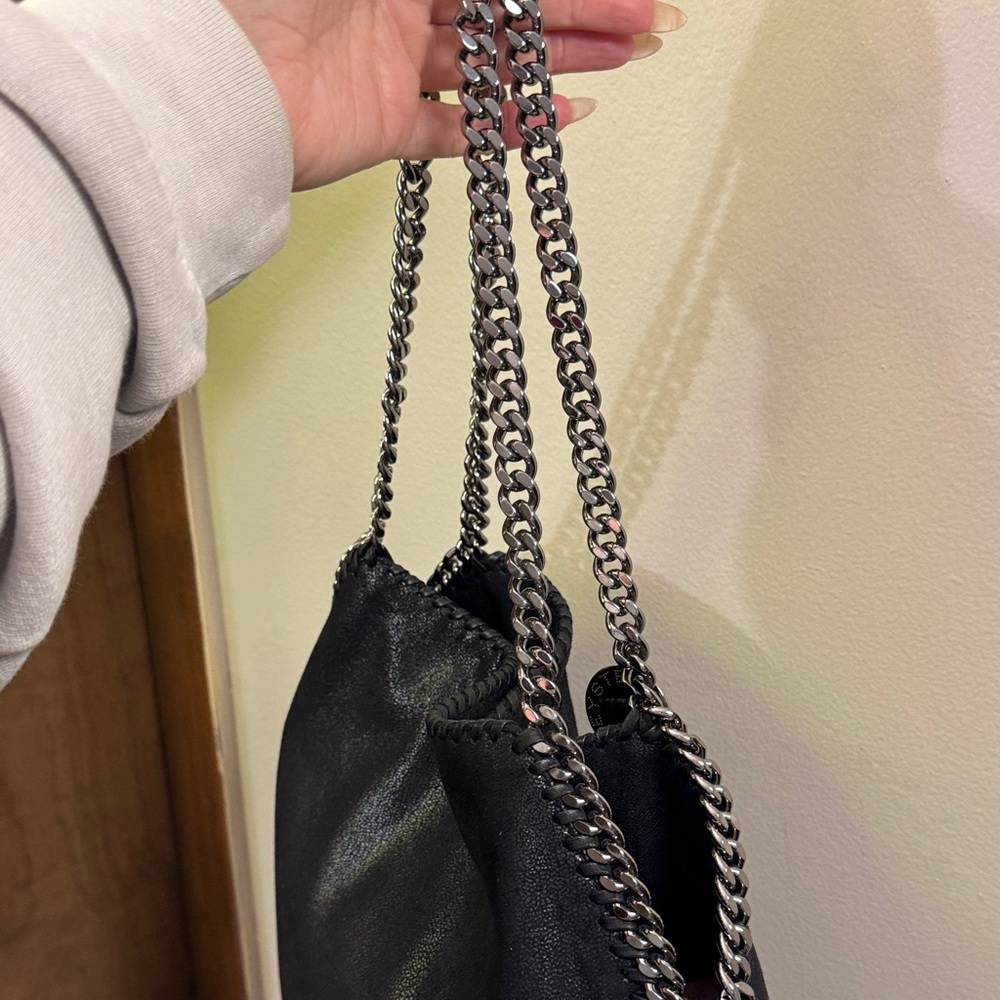 Stella McCartney Falabella Shaggy Dear Small Tote-Black Vegan Leather - Picture 5 of 16